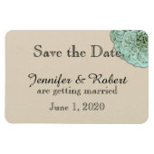 Sage Succulent Wedding Save the Date Magnet (Horizontal)