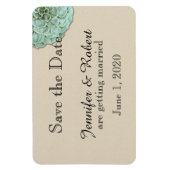 Sage Succulent Wedding Save the Date Magnet (Vertikal)