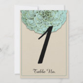 Sage Succulent Wedding Tischnummer (Rückseite)