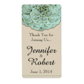 Sage Succulent Wedding Wine Label (Vorne)