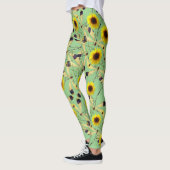 Sage Sunflower Dragenfly Leggings (Links)
