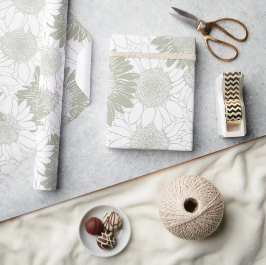 Sage Sunflower Geschenkpapier (Kunsthandwerk)