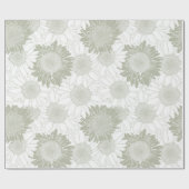 Sage Sunflower Geschenkpapier (Flach)
