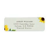 Sage Sunflower Themed Return Stickers (Vorne)