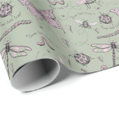 Sage Sweet Little Critter Feminine Blush Pink Geschenkpapier (Rolleneckpunkt)