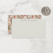 Sage Taupe Floral Boho Individuelle Name Geschenkv Mitteilungskarte (Vorderseite/Rückseite Beispiel)