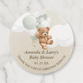 Sage Teddy Bear mit Balloons Geschenkanhänger (Rückseite)