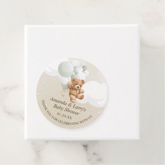 Sage Teddy Bear mit Balloons Geschenkanhänger (Beispiel)