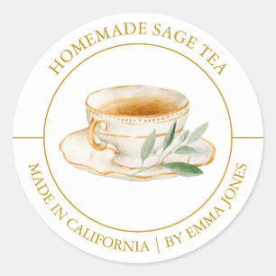 Sage Tee Modernes Label Runder Aufkleber