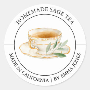 Sage Tee Modernes Label Runder Aufkleber