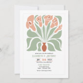 Sage & Terracotta Abstract Floral Boho Wedding Einladung (Vorderseite)