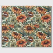 Sage Terracotta Botanical Floral Bridal Shower  Geschenkpapier (Flach)