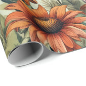 Sage Terracotta Botanical Floral Bridal Shower  Geschenkpapier (Rolleneckpunkt)