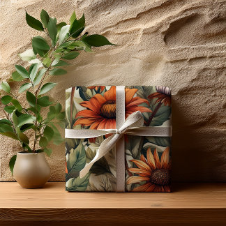 Sage Terracotta Botanical Floral Bridal Shower  Geschenkpapier