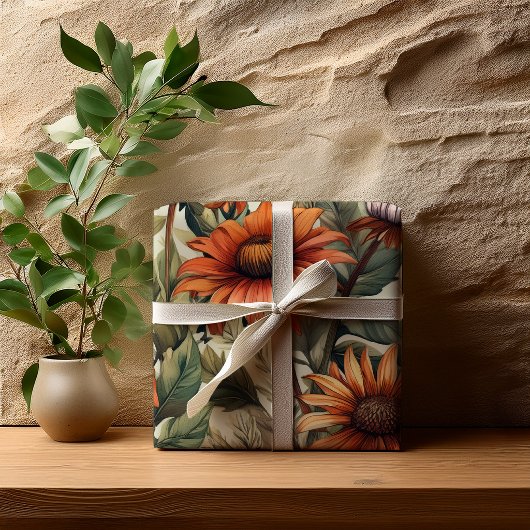 Sage Terracotta Botanical Floral Bridal Shower  Geschenkpapier