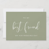 Sage To my best friend on your wedday card Einladung (Vorderseite)