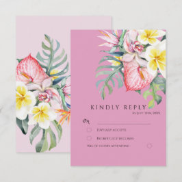 Sage Tropical Floral Botanical Wedding Begleitkarte