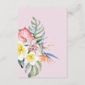Sage Tropical Floral Botanical Wedding Begleitkarte (Rückseite)