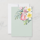 Sage Tropical Floral Botanical Wedding RSVP Karte (Rückseite)