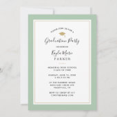 Sage und Gold | 4 Foto Abschluss Einladung (Rückseite)