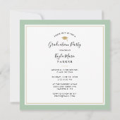 Sage und Gold | 8 Foto Square Graduation Party Ankündigung (Rückseite)