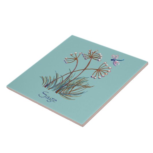 Sage und Libelle Fliese (Seite)