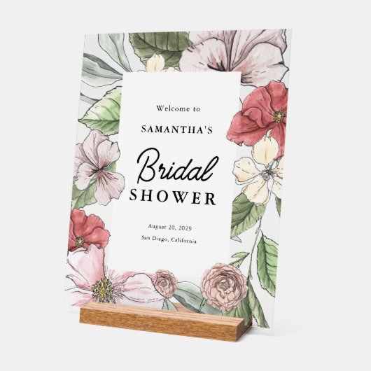 Sage und Rosa Brautparty willkommen Acrylschild (Winkel)