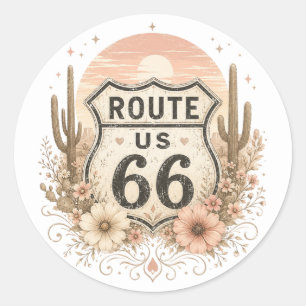 Sage und Rose Highway-Emblem Runder Aufkleber