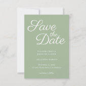Sage und White Elegante Kalligraphie Save the Date Einladung (Vorderseite)