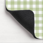 Sage und White Gingham Mousepad (Ecke)