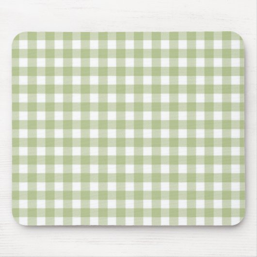 Sage und White Gingham Mousepad (Vorne)
