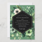 Sage Verdant Anemone Wedding Einladung (Vorderseite)