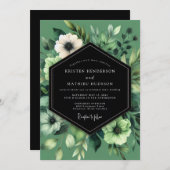 Sage Verdant Anemone Wedding Einladung (Vorne/Hinten)