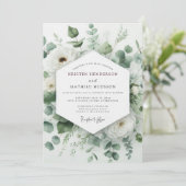 Sage Verdant Eucalyptus Hochzeit Einladung (Stehend Vorderseite)