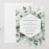 Sage Verdant Eucalyptus Hochzeit Einladung (Vorne/Hinten)