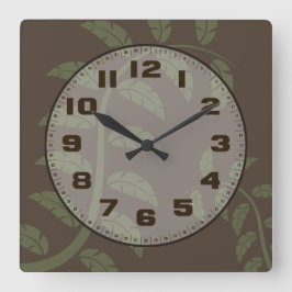 Sage Vines Quadratische Wanduhr