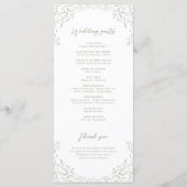 Sage Vintag Blüh Monogram Wedding Program Menükarte (Rückseite)