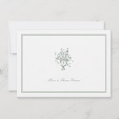 Sage Vintag Bouquet Classic Rahmen Wedding Couple Mitteilungskarte (Vorderseite)