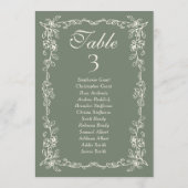 Sage Vintage Hochzeit Sitzplan Schild Karten (Rückseite)