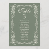 Sage Vintage Hochzeit Sitzplan Schild Karten (Vorderseite)
