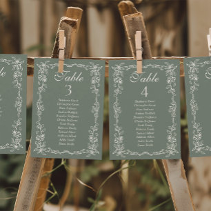 Sage Vintage Hochzeit Sitzplan Schild Karten