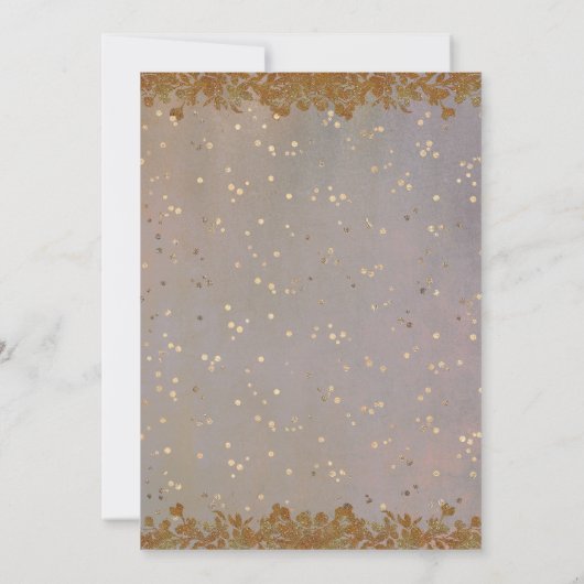 Sage Violet Gold Blush | Flora-Engagement Einladung (Rückseite)