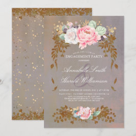 Sage Violet Gold Blush | Flora-Engagement Einladung