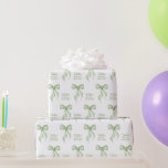 Sage Watercolor Bow Personalisiertes Brautparty Geschenkpapier<br><div class="desc">Sage Watercolor Bow Personalisiert Brautparty Wrapping Paper. Perfekt für die trendigen Party-Themen "She's band the knot". Personalisieren Sie sich mit dem Namen und der Veranstaltung der zukünftigen Braut. © Kimbellished,  LLC</div>