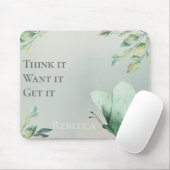 Sage Watercolor Motivational Personalized Mousepad (Mit Mouse)