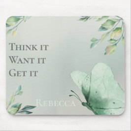 Sage Watercolor Motivational Personalized Mousepad