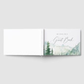Sage Watercolor Mountain Forest Rustic Wedding Gästebuch (Voll)