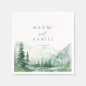 Sage Watercolor Mountain Forest Rustic Wedding Serviette (Vorderseite)