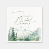 Sage Watercolor Mountain Rustic Bridal Shower  Serviette (Vorderseite)