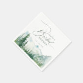 Sage Watercolor Mountain Rustic Bridal Shower  Serviette (Ecke)